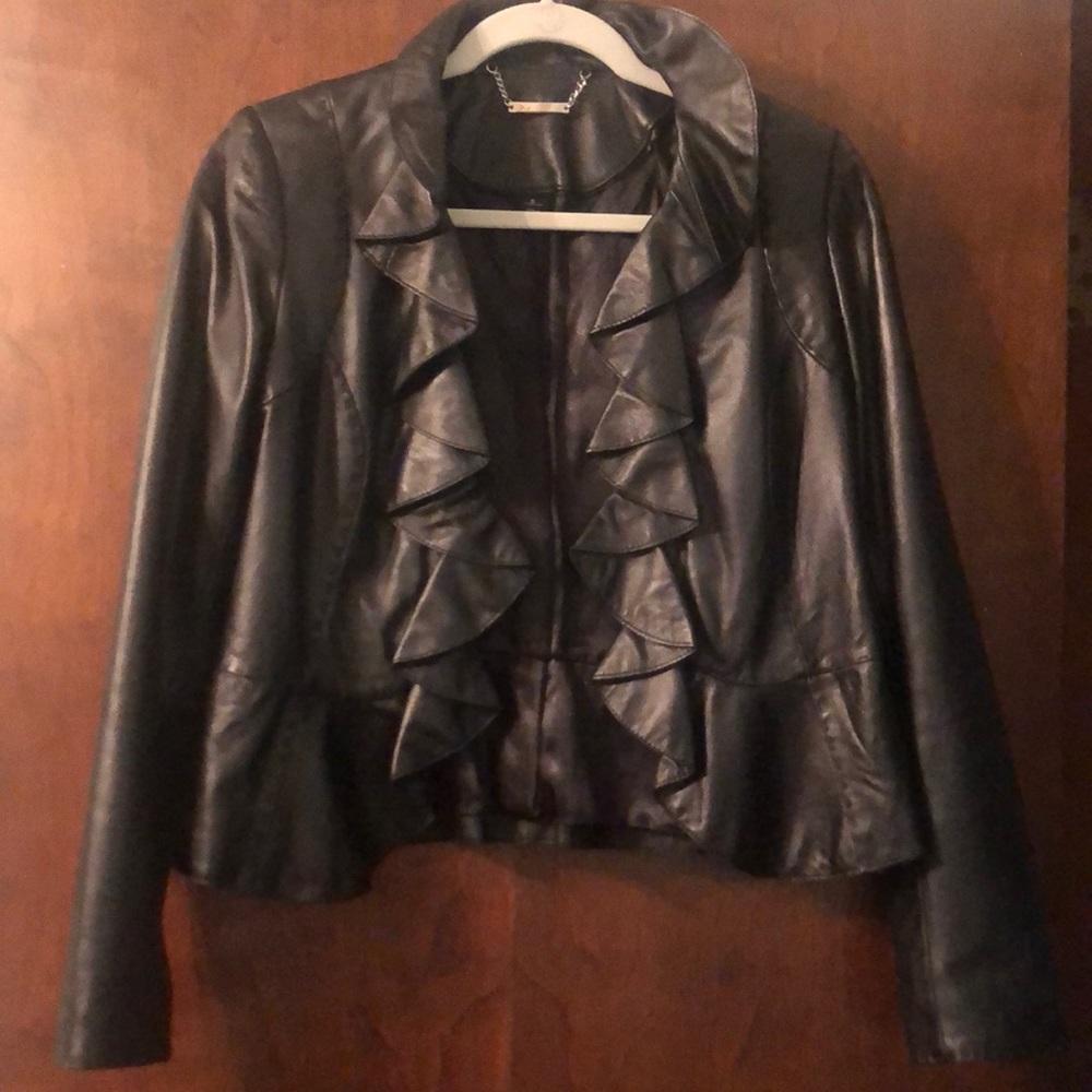 White House Black Market Leather Jacket - Size Small